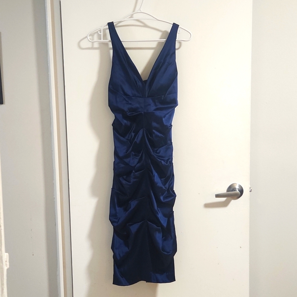 Nicole Miller Navy Blue Midi Dress